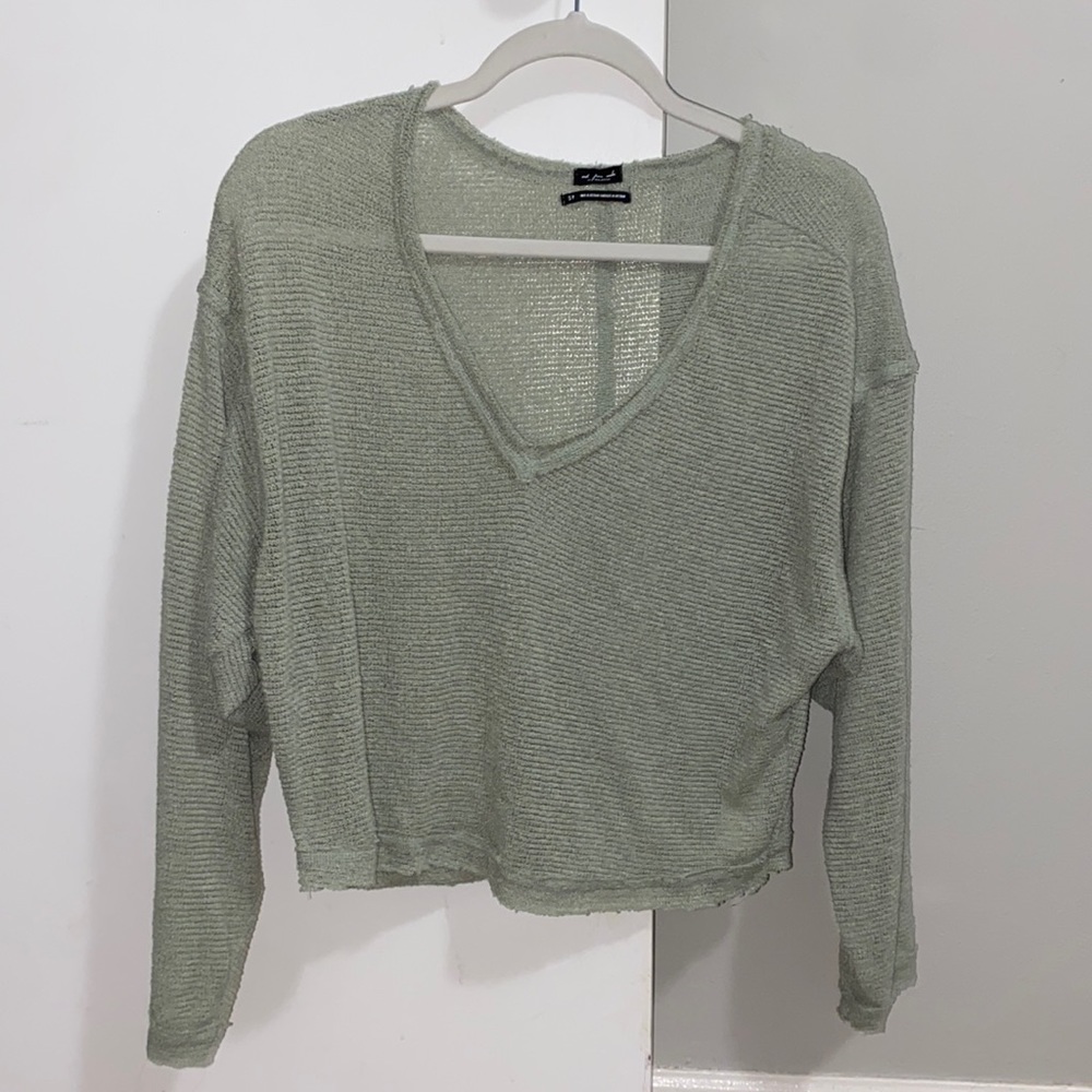 UO green knit sweater